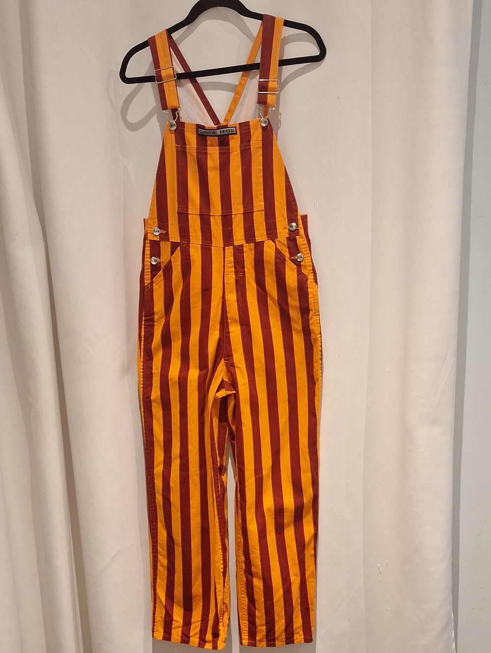 Game Bibs Striped Orange and Maroon  Overalls - VA Tech Size S
